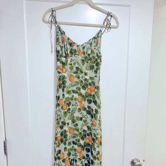 Reformation Embry Dress in Orange Grove - size 2 - Picture 3 of 6